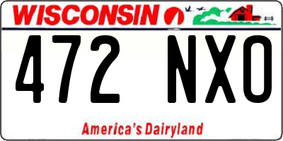 WI license plate 472NXO