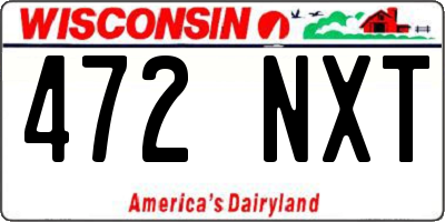 WI license plate 472NXT