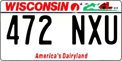 WI license plate 472NXU