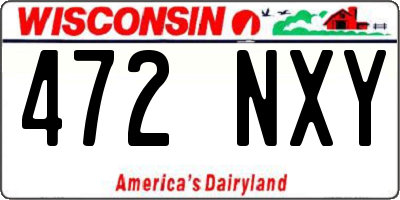 WI license plate 472NXY