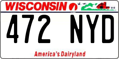WI license plate 472NYD