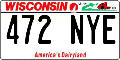 WI license plate 472NYE