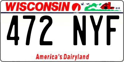 WI license plate 472NYF