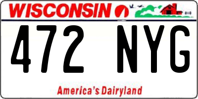 WI license plate 472NYG