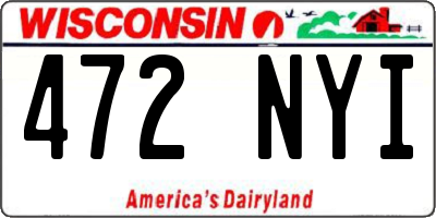 WI license plate 472NYI