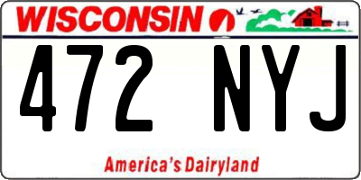 WI license plate 472NYJ