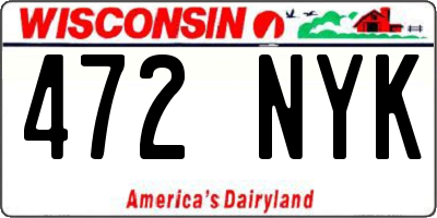 WI license plate 472NYK