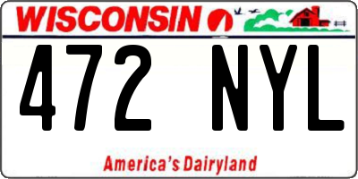 WI license plate 472NYL