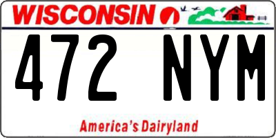 WI license plate 472NYM