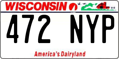 WI license plate 472NYP