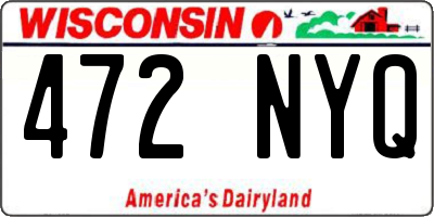 WI license plate 472NYQ