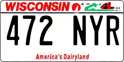 WI license plate 472NYR
