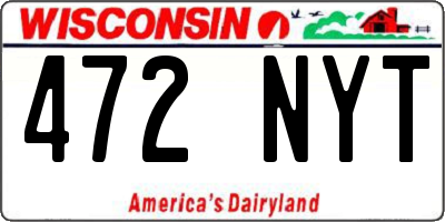WI license plate 472NYT