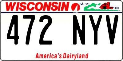 WI license plate 472NYV