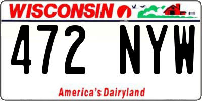 WI license plate 472NYW