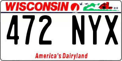 WI license plate 472NYX