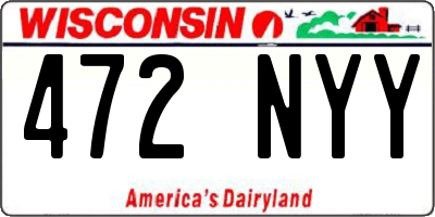 WI license plate 472NYY