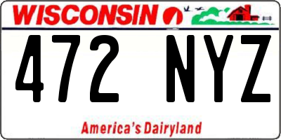 WI license plate 472NYZ