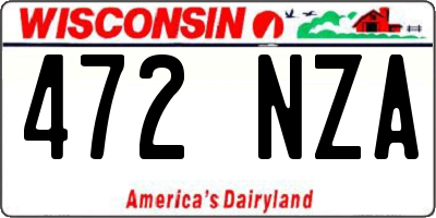 WI license plate 472NZA