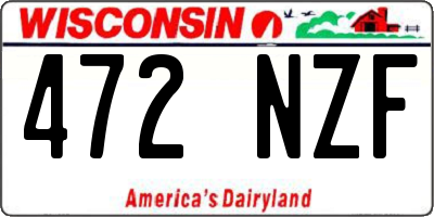WI license plate 472NZF