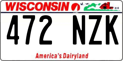 WI license plate 472NZK