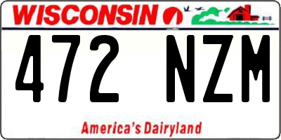 WI license plate 472NZM