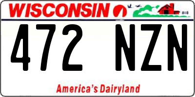 WI license plate 472NZN