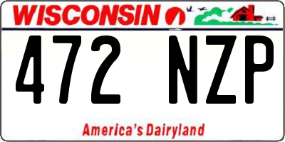 WI license plate 472NZP