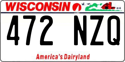 WI license plate 472NZQ