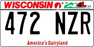 WI license plate 472NZR