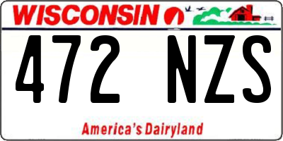 WI license plate 472NZS