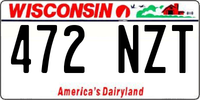 WI license plate 472NZT