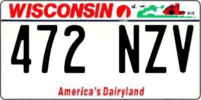 WI license plate 472NZV