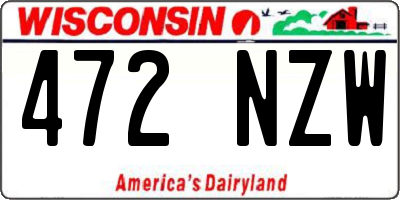 WI license plate 472NZW