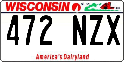 WI license plate 472NZX