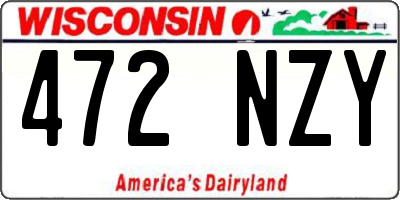 WI license plate 472NZY