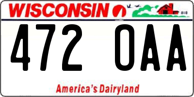 WI license plate 472OAA