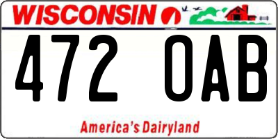 WI license plate 472OAB