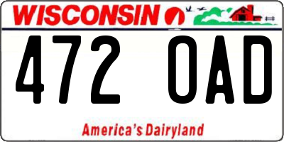 WI license plate 472OAD