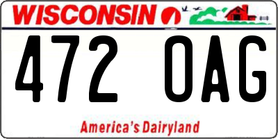 WI license plate 472OAG