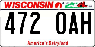 WI license plate 472OAH