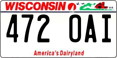 WI license plate 472OAI