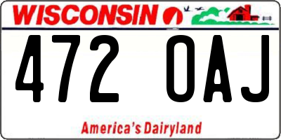 WI license plate 472OAJ