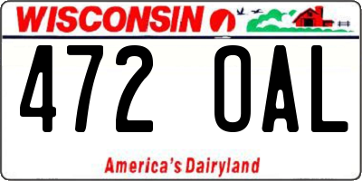 WI license plate 472OAL