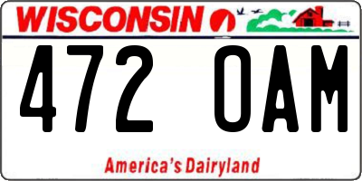 WI license plate 472OAM