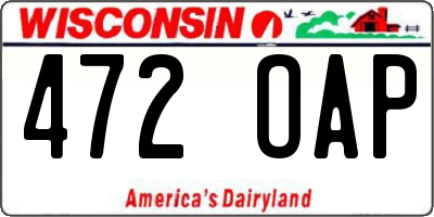 WI license plate 472OAP