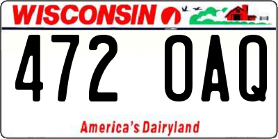 WI license plate 472OAQ