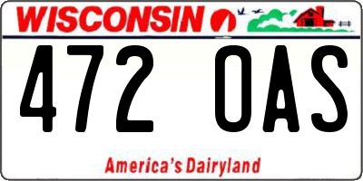 WI license plate 472OAS