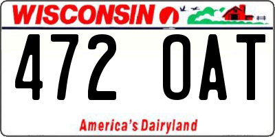 WI license plate 472OAT