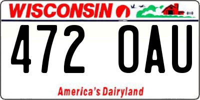 WI license plate 472OAU